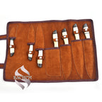 Rust Proof Damascus Steel Chef Knife Set 7 pcs White w Bag