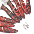 Stainless Steel Damascus Chef Knife Set 8 pcs Red with Bag 103 Sachem